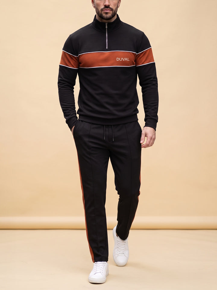 Black Ember quarter zip set, cream studio