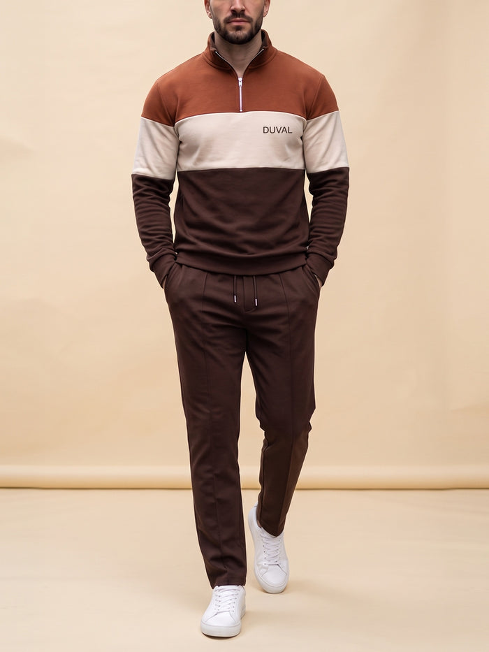 Rust Tri-Block — Quarter Zip Set