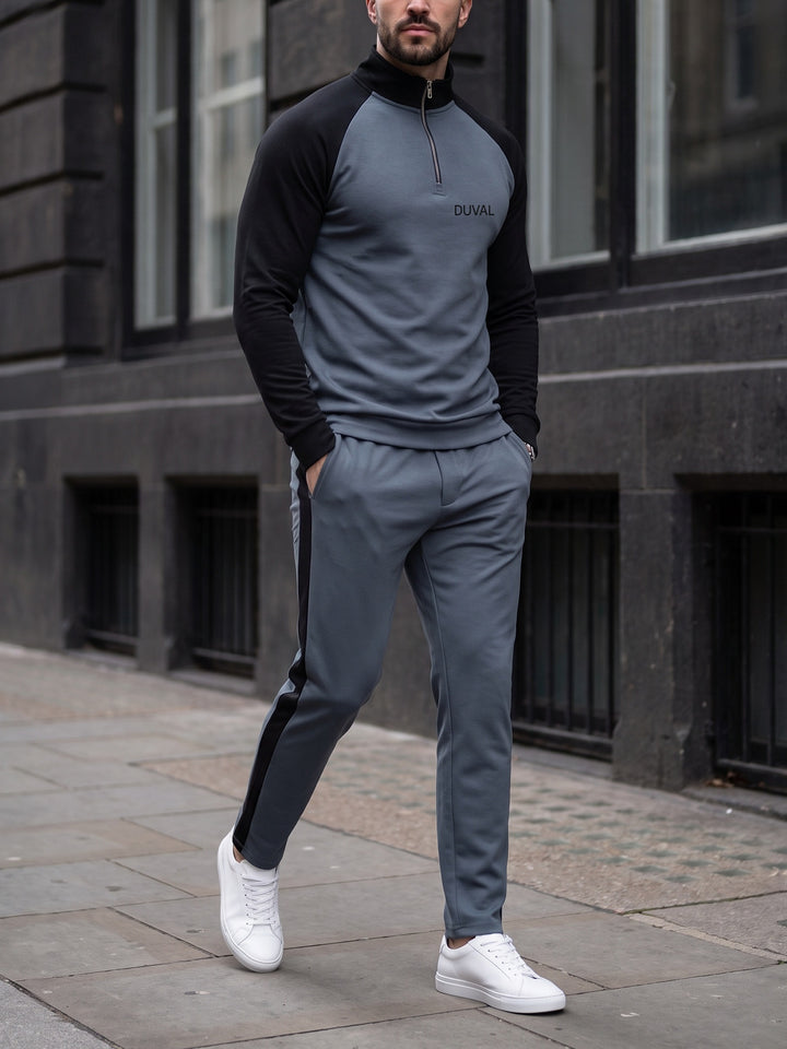 Slate Raglan quarter zip set, street