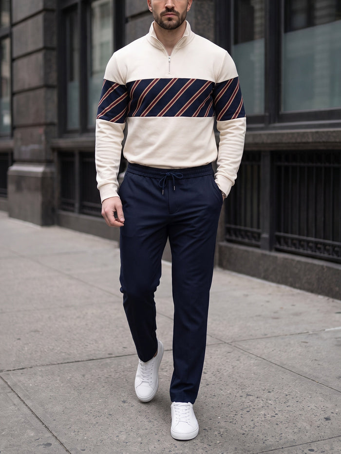 Club Stripe — Quarter Zip Set