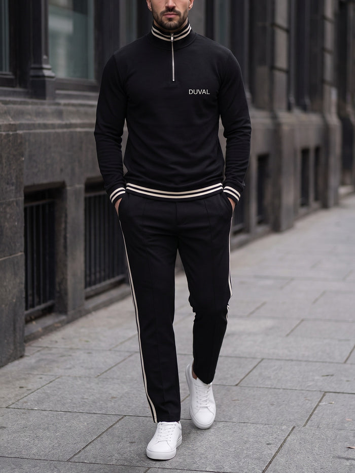 Black Tipped — Quarter Zip Set