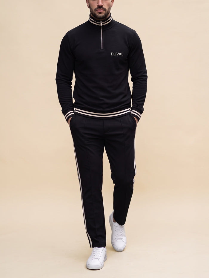 Black Tipped — Quarter Zip Set