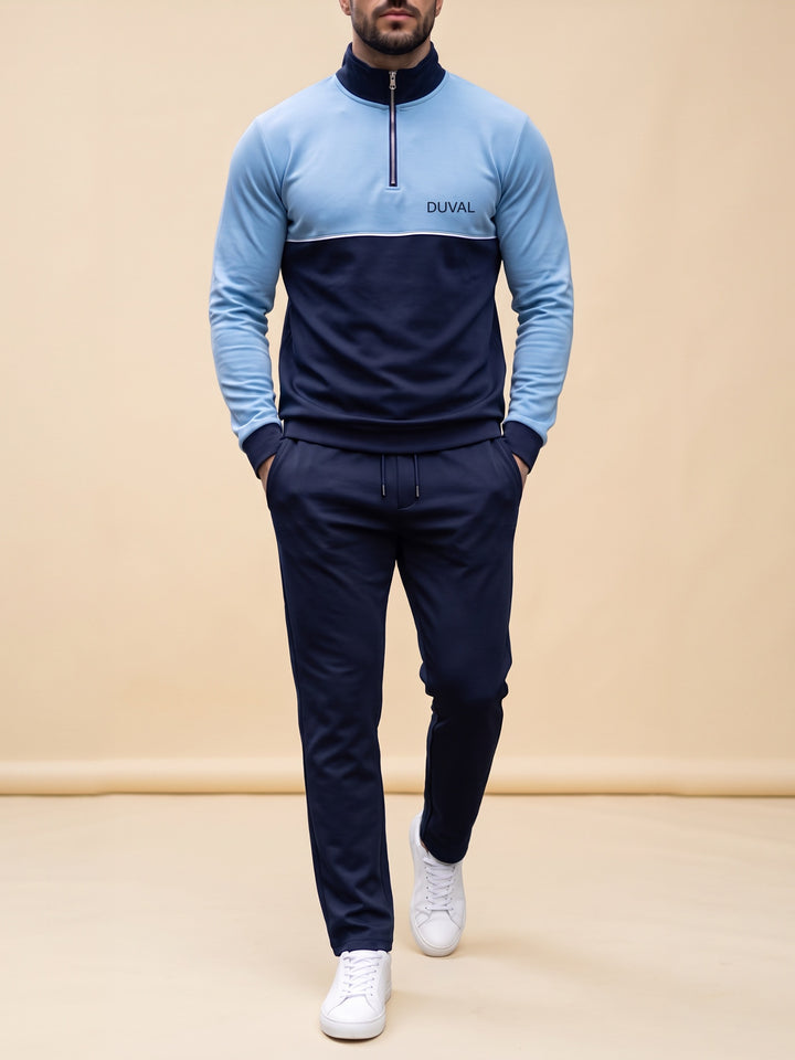 Sky Split quarter zip set, cream studio