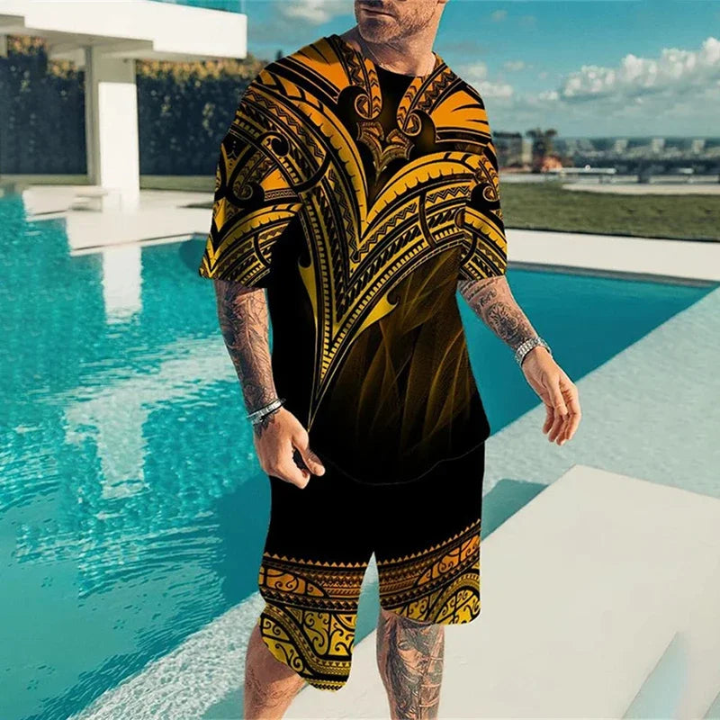 Oversized  T-Shirt & Shorts Set - DUVAL