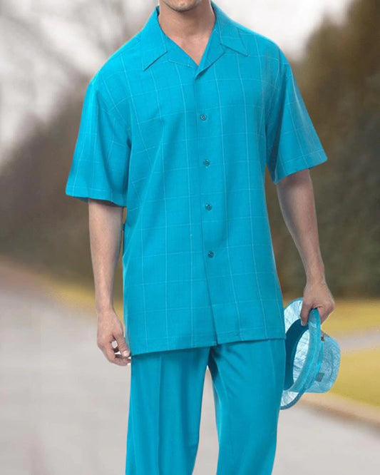 Sky Blue Walking Suit Short Sleeve Set