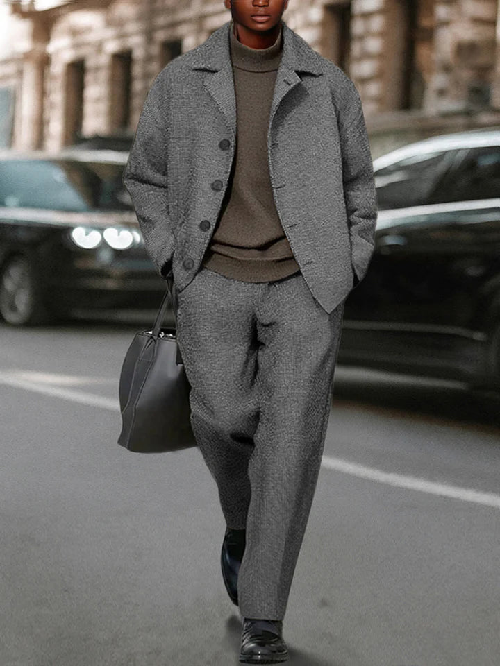 Smart Casual Chic Jacket Pants Set