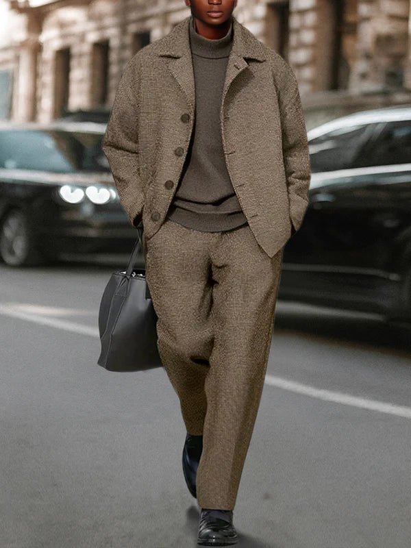 Smart Casual Chic Jacket Pants Set