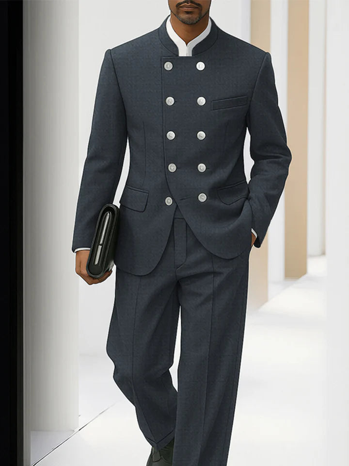 Elegant Tailored Double Breasted Thin Suit Set