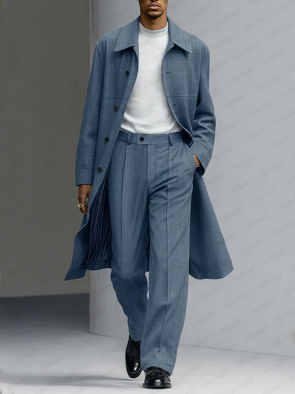 Quiet Luxury Style Thin Trench Coat Pants Set