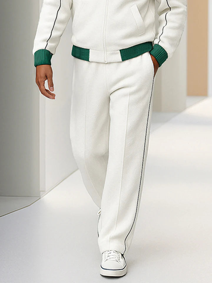 Sport Style Two-Tone Jacket and Pants Set
