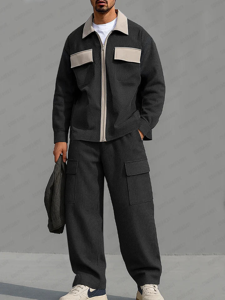 Utility Color Block Corduroy Matching Set - DUVAL