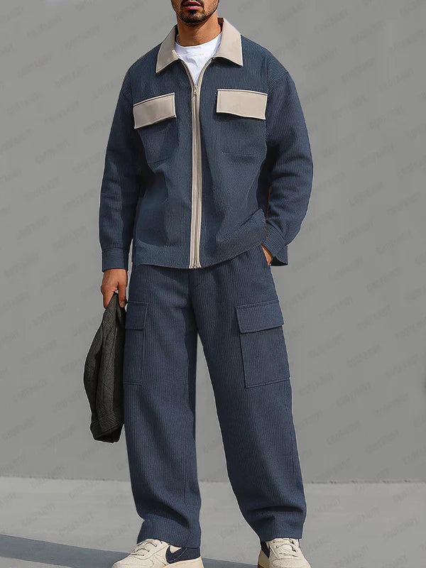 Utility Color Block Corduroy Matching Set - DUVAL