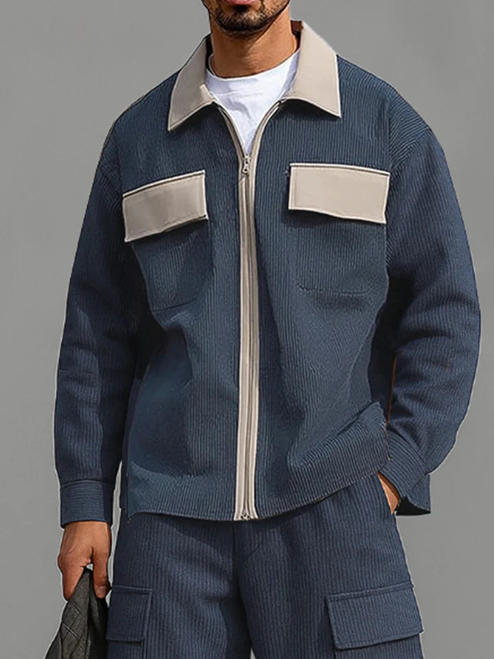 Utility Color Block Corduroy Matching Set - DUVAL