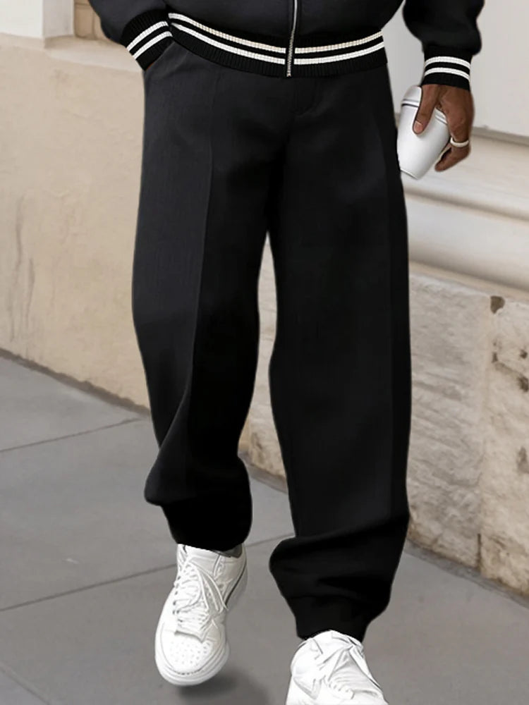 Sporty Street Style Hooded Jacket Set