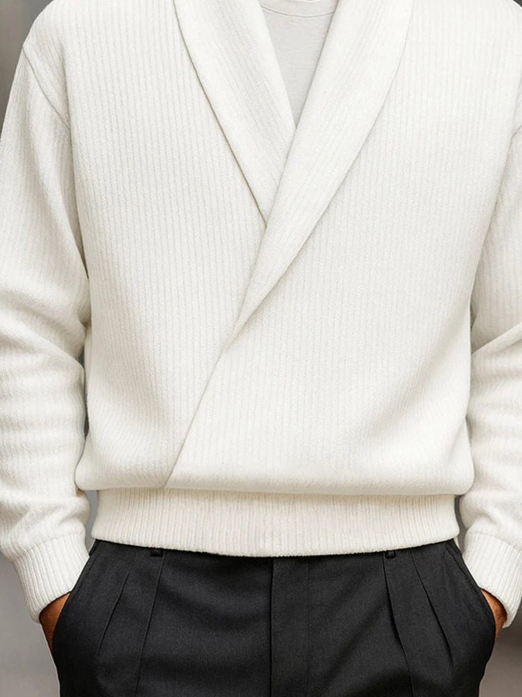 Elegant Shawl Collar Knit Sweater