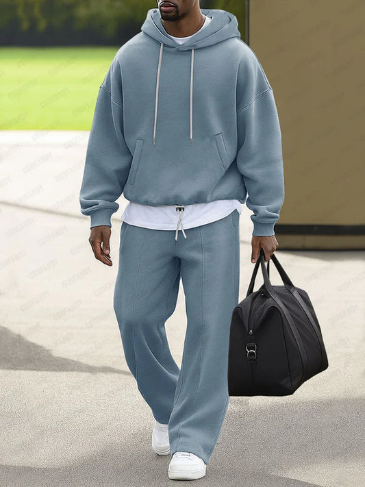 Unique Loose Fit Hoodie Jogger Pants Set