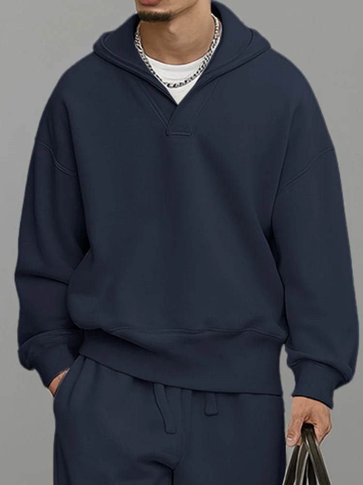 Casual Loose Fit Hooded Sweatsuit Set