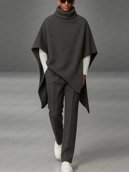 Urban Turtleneck Cloak Cape and Pants Set