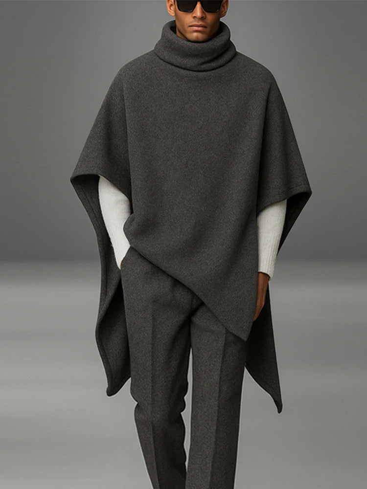 Urban Turtleneck Cloak Cape and Pants Set