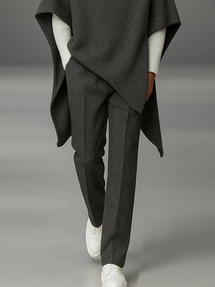 Urban Turtleneck Cloak Cape and Pants Set