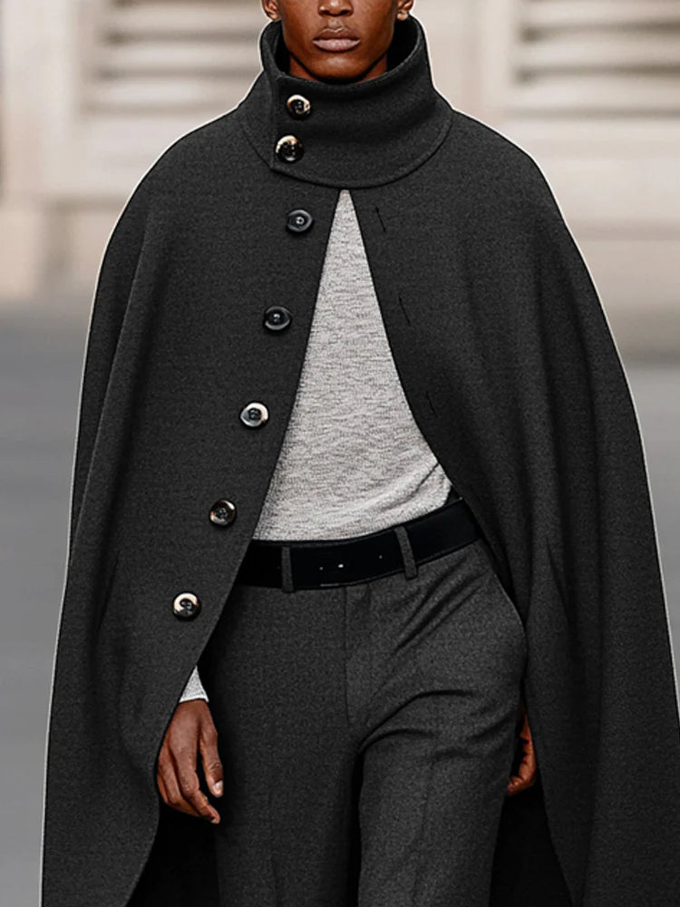 Modern High Neck Cape and Pants Set