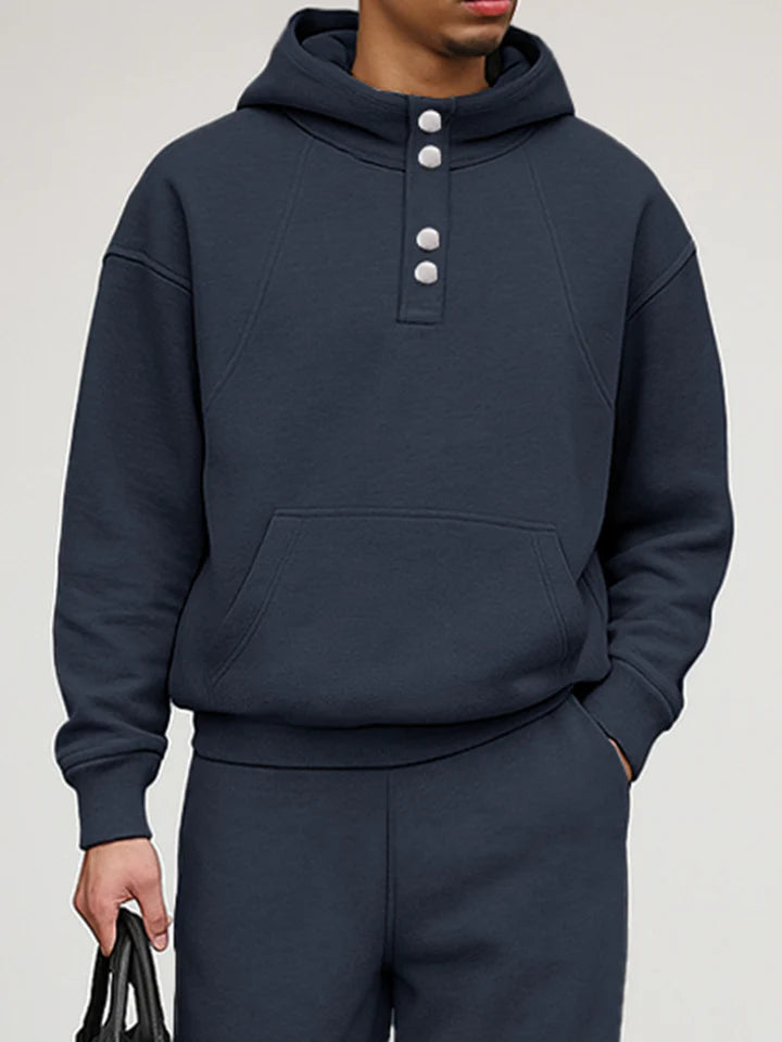 Athleisure Half Button Sweatsuit Set