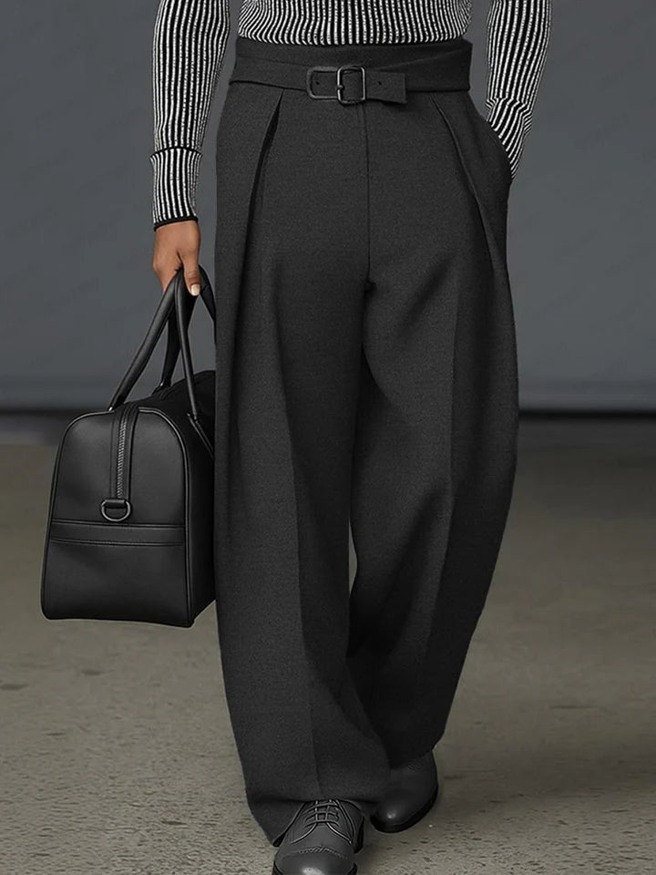 Urban Casual Belted Suit Pants