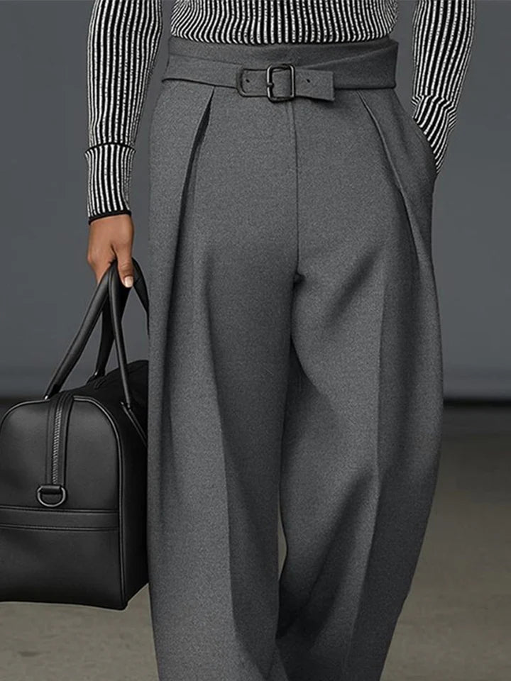 Urban Casual Belted Suit Pants