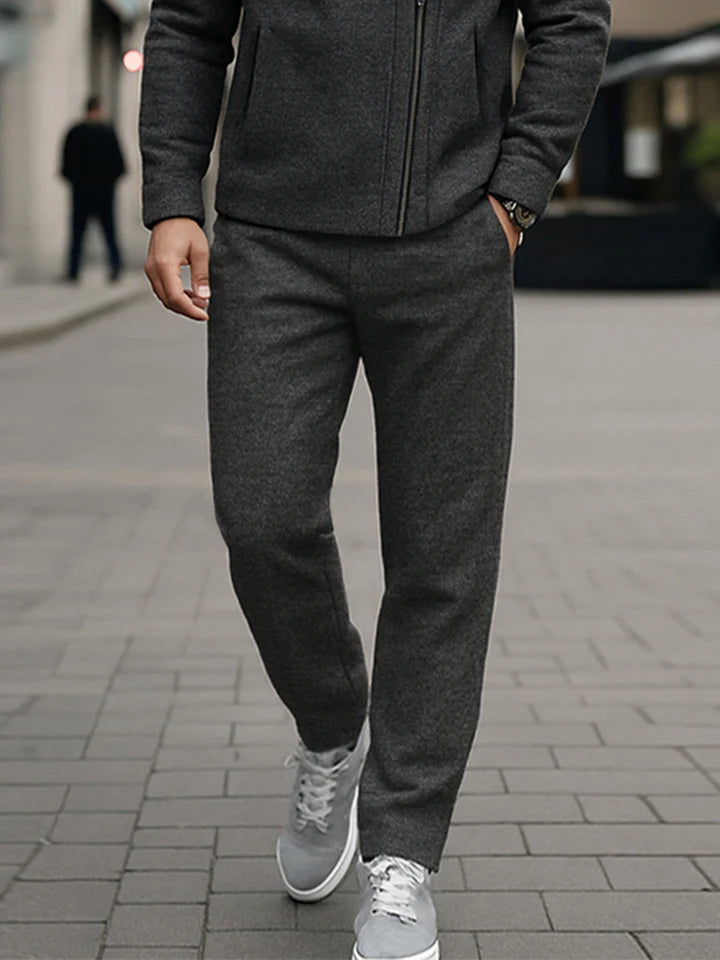 Unique Diagonal Zipper Jacket Pants Set