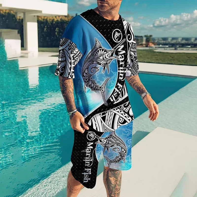 Oversized  T-Shirt & Shorts Set - DUVAL