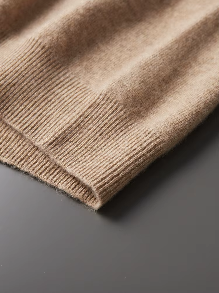 Pure Extra-Fine Merino Wool Beige Leisure Hoodie