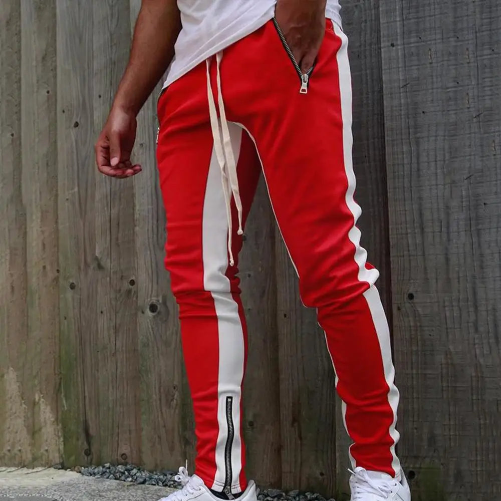 Drawstring Sweatpants Jogging Pants with Zipper Pockets for Athletic Workout Gym - DUVAL