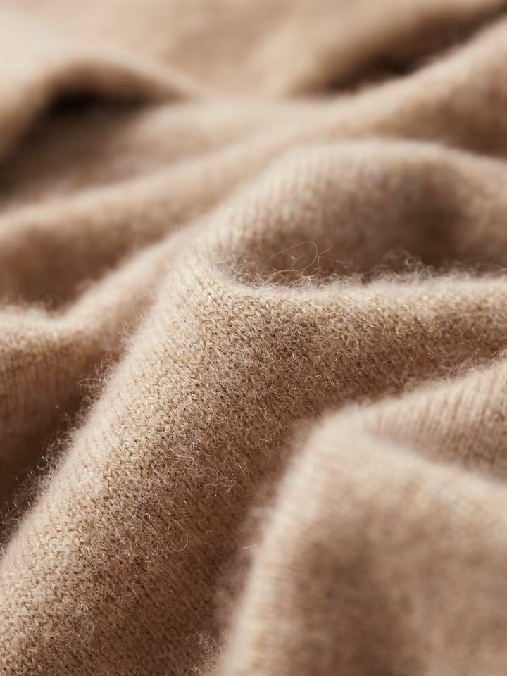 Pure Extra-Fine Merino Wool Beige Leisure Hoodie