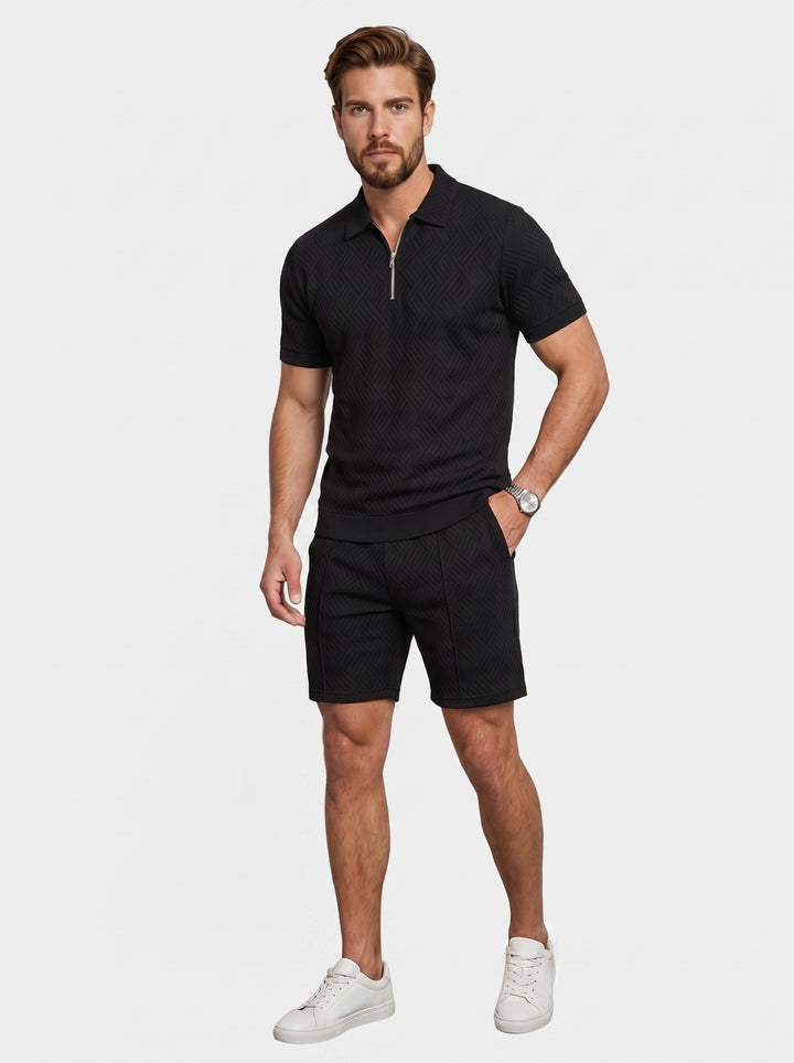 The Midnight Black Polo Set