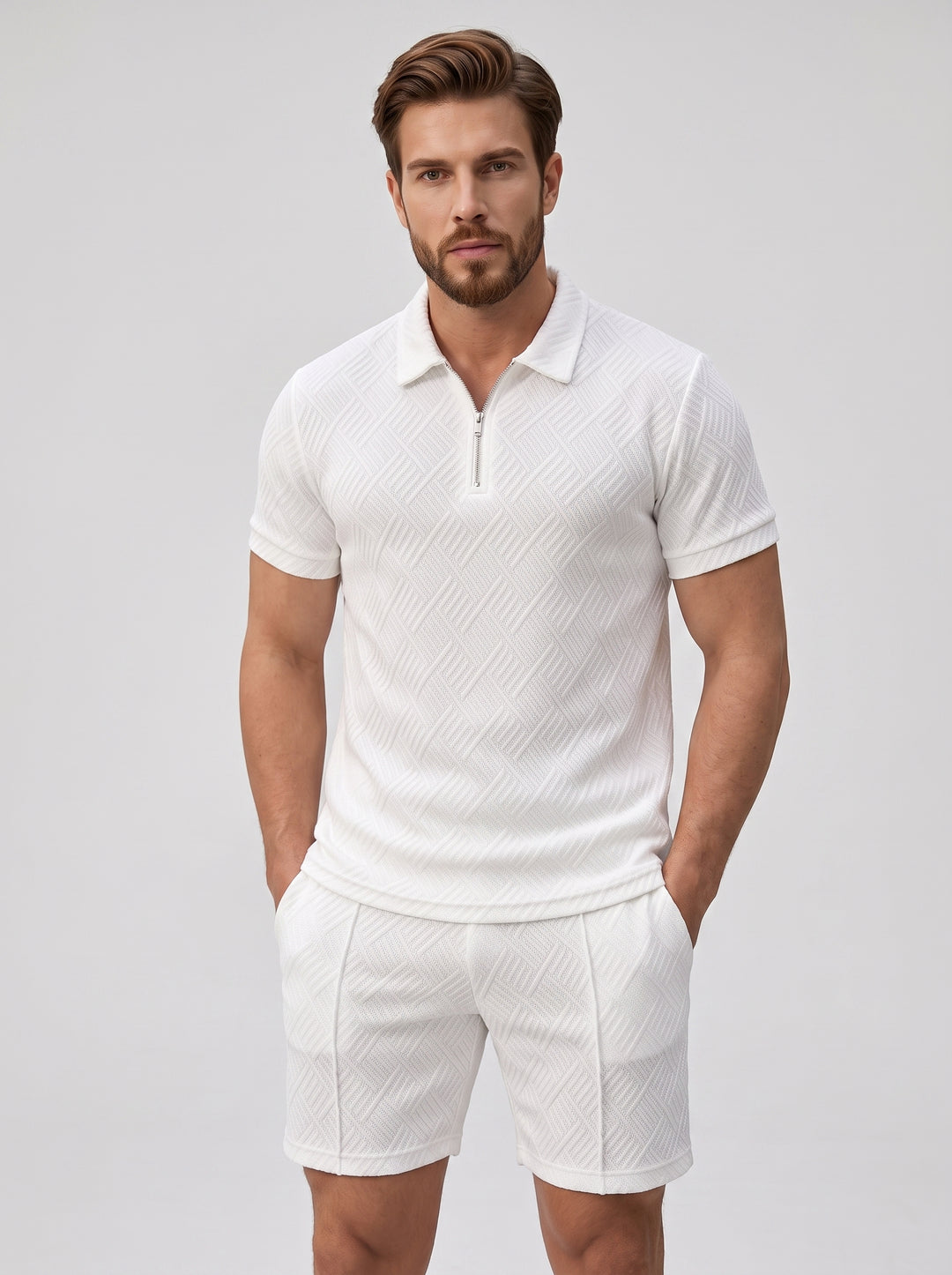The Infinity White Polo Set
