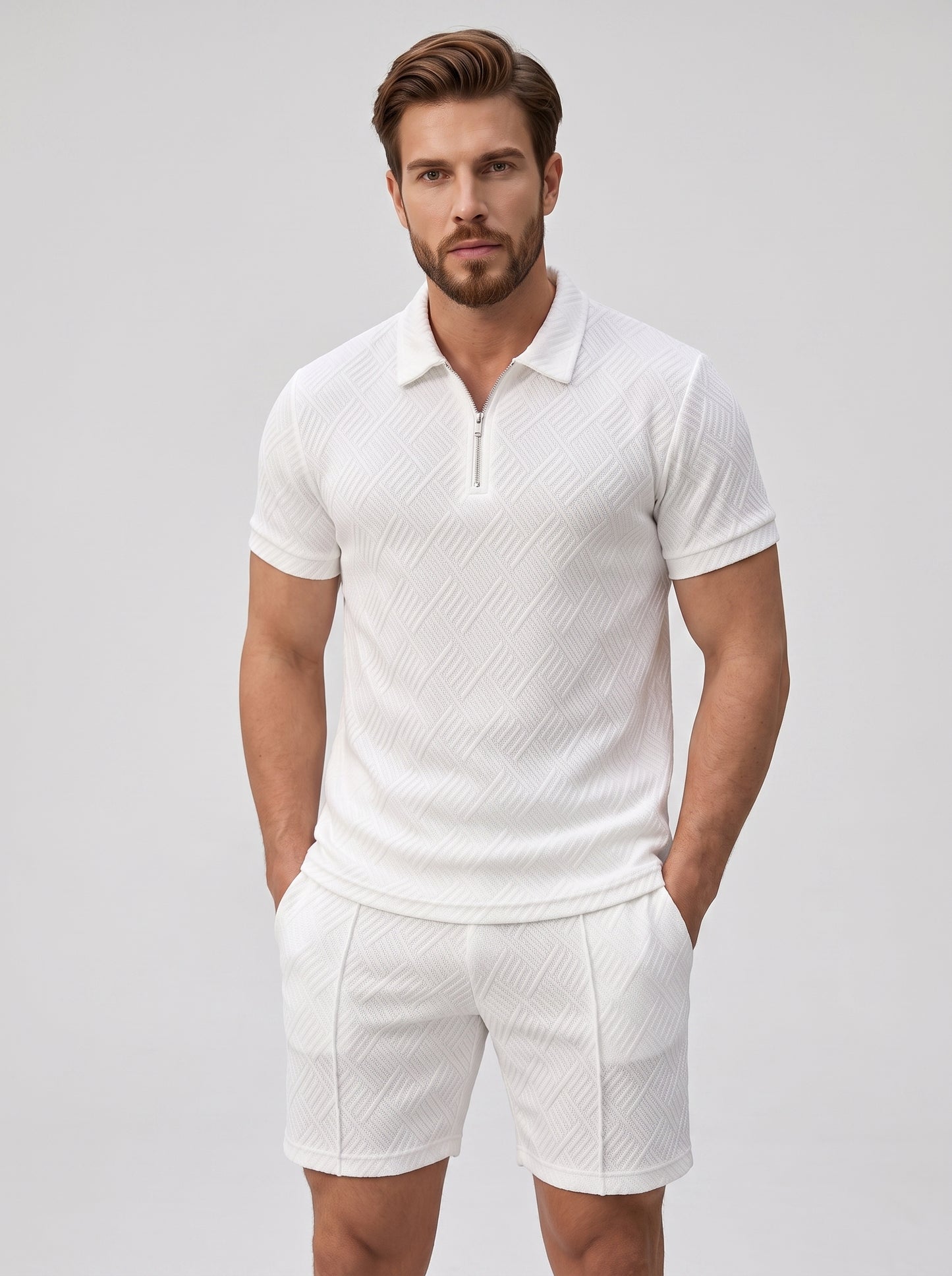 The Infinity White Polo Set