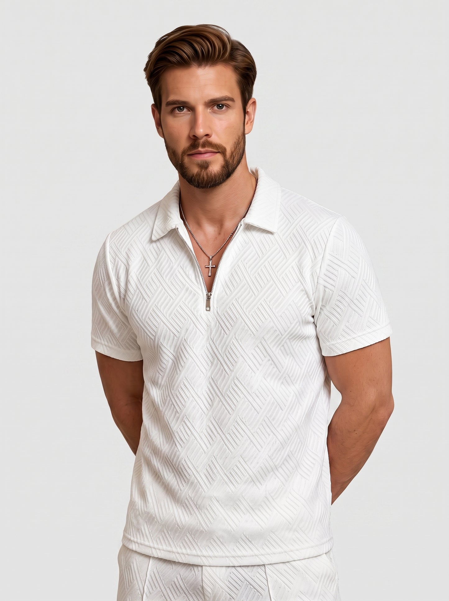 The Infinity White Polo Set