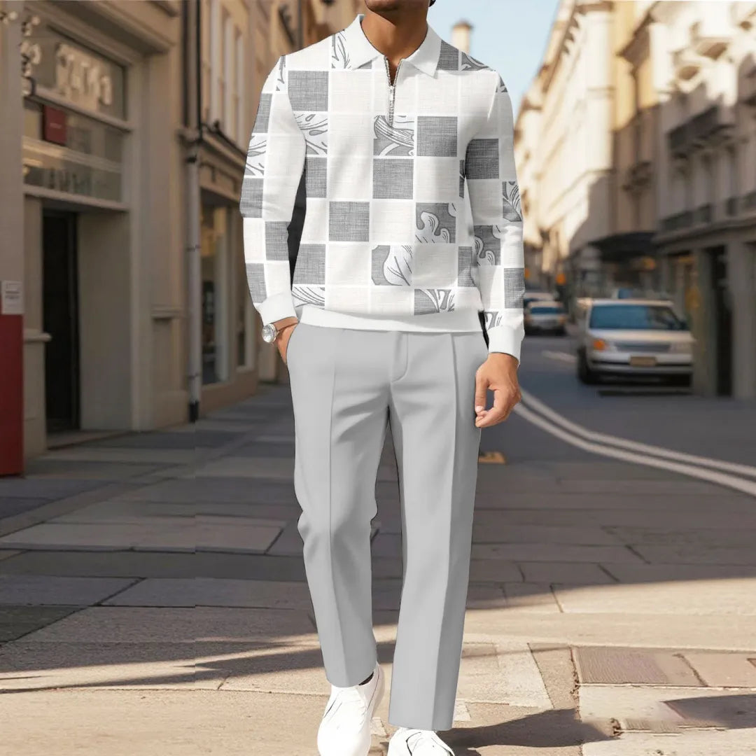 Modern Quarter Zip Two-Piece Set