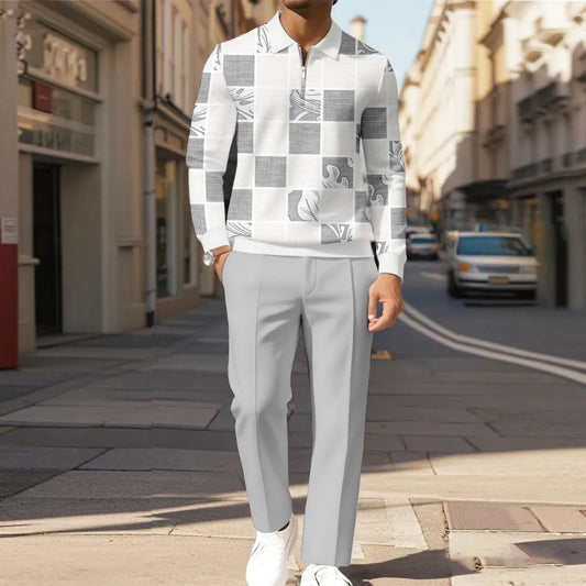 Modern Quarter Zip Two-Piece Set