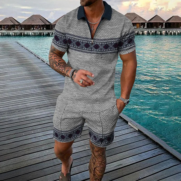 Mandala Polo Shirt And Shorts Co-Ord - DUVAL