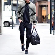 Trendy Gray Ethnic Print Casual Jacket - DUVAL