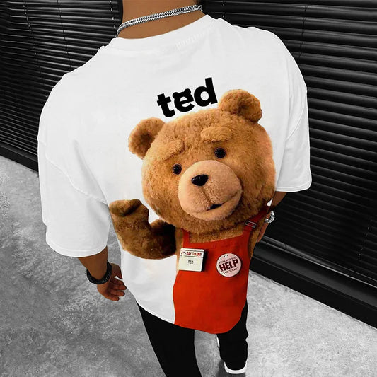 Oversized Teddy Print T-Shirt