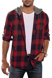 Trendy Multicolor Check Casual Hooded Shirt Jacket