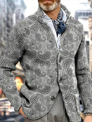 Paisley Fashion Print Wool Coat