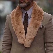 Light Khaki Eco-Friendly Fur Coat - DUVAL