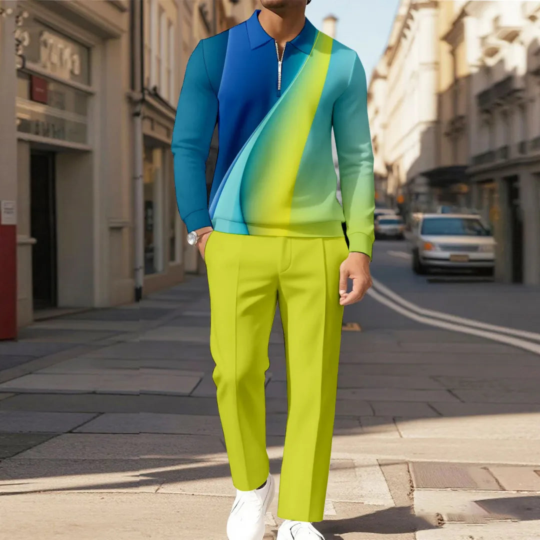 Modern Quarter Zip Two-Piece Set