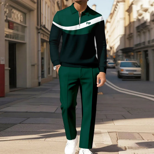 Modern Quarter Zip Two-Piece Set