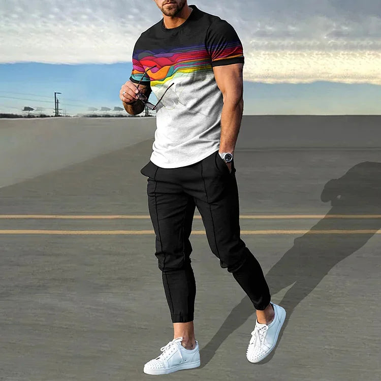 Short Sleeve Casual Two-piece Set - DUVAL