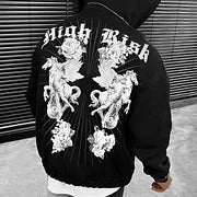 Fashion Oversized Casual Print Sweatshirt Hoodie - DUVAL