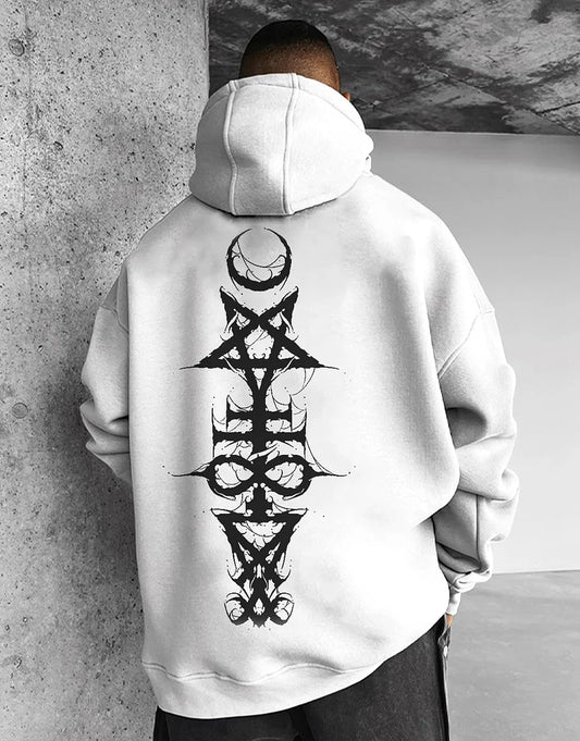 Satan Totem Print Pullover Sweatshirt